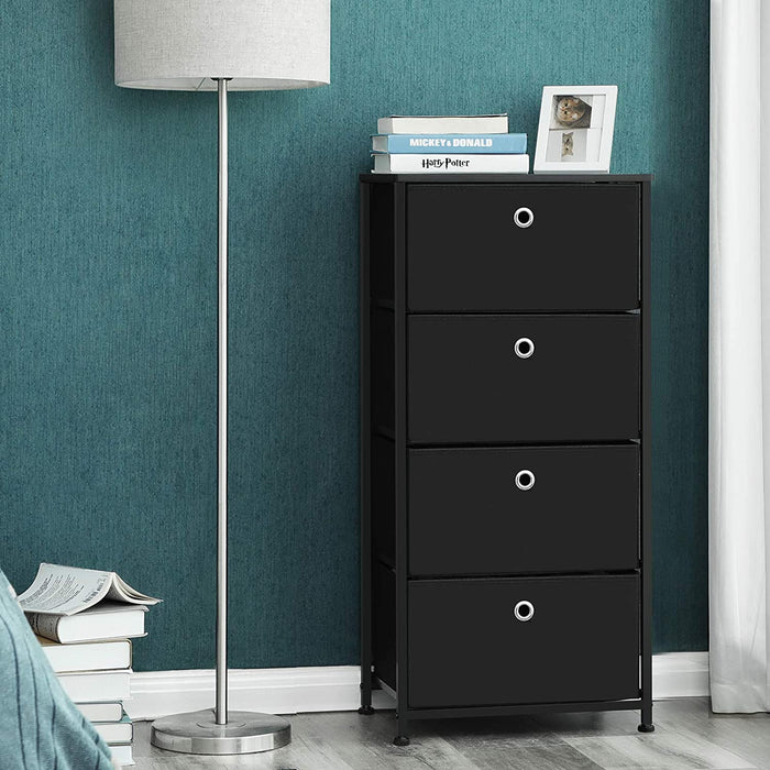 Black 4-Drawer Nightstand and Dresser