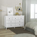 White 7-Drawer Modern Dresser with Solid Wood Legs