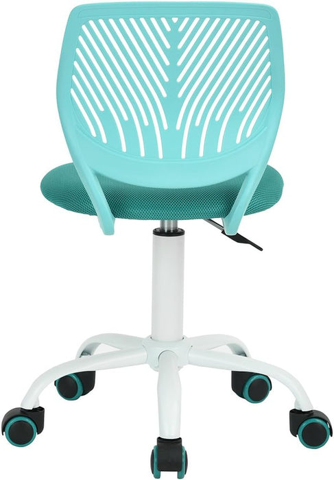 Turquoise Swivel Task Chair with Adjustable Height