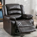 Manual Recliner Chair, Breathable Faux Leather (Brown)