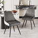 Modern Faux Leather Dining Chairs Set of 2, Armless, Metal Legs