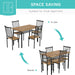 5-Piece Dining Table Furniture Set with Storage Rack, Rustic Brown