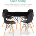 5-Piece Compact Mid-Century Modern Table & Chair Set with Plastic Seats