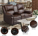 Loveseat Recliner, Manual Double Sofa Loveseat, Home Theater Seating with Storage Console, Double Recliner RV Sofa with Cup Holders and Side Pocket for Living Room