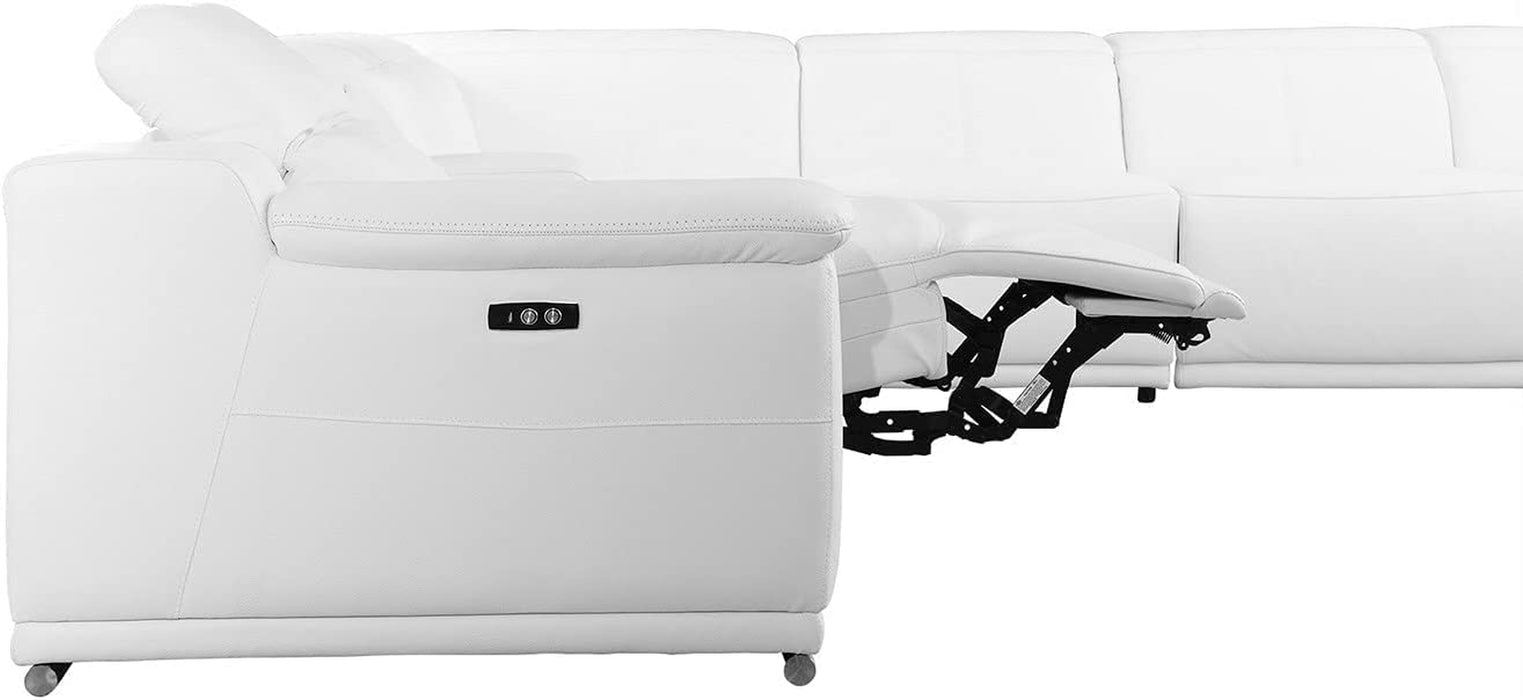 White 8-Piece Sectional with 3 Recliners