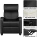 Leather Recliner Sofa Modern Chaise Couch Black