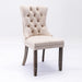 High-End Velvet Upholstered Dining Chairs (Beige)