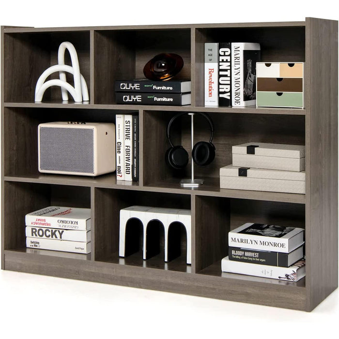 Modern Grey Cube Bookcase for Living Spaces