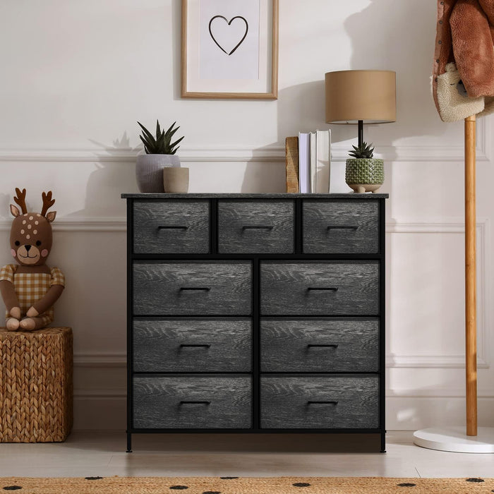 Faux Wood Dresser with 9 Drawers