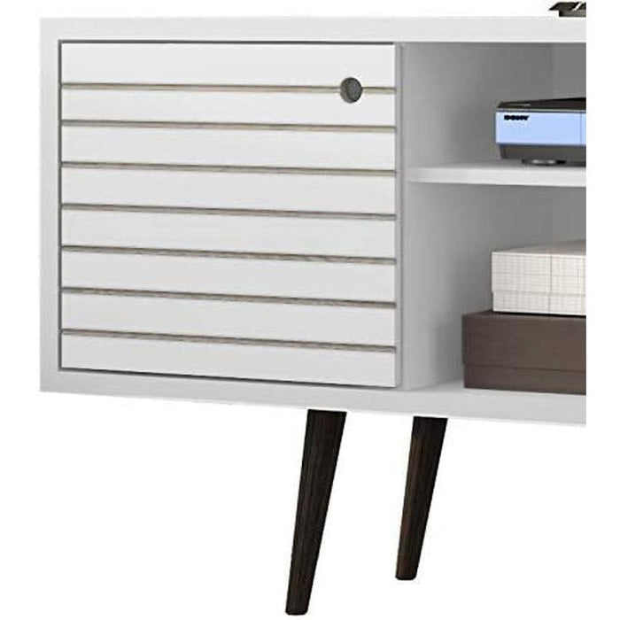 Mid-Century Modern TV Stand with Shelves and Cabinet