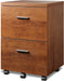 Walnut Mobile File Cabinet with 2 Drawers