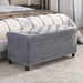 Button-Tufted Ottoman with Storage - Grey