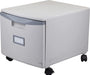 Gray Locking File Cabinet with Casters