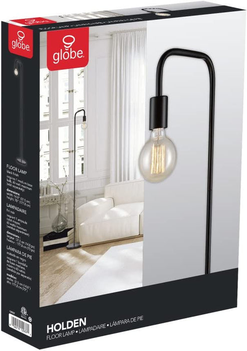 Black Satin Finish Holden 70″ Floor Lamp with Foot Switch
