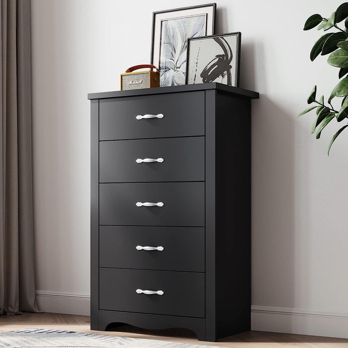 Black 5 Drawer Dresser, Nursery Organizer