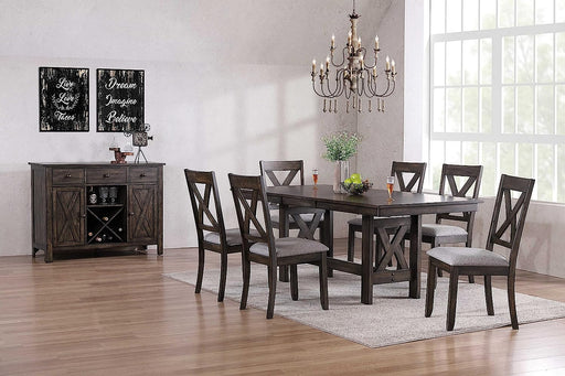 Lewiston Brown Dining Set with Server