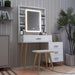 White Vanity Desk Set with Mirror and Lights