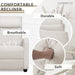 Beige Fabric Recliner Sofa with Thick Cushion