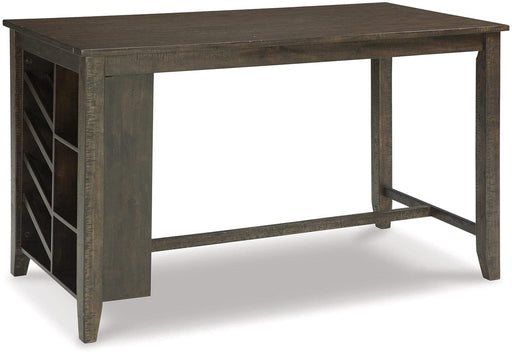 Counter Height Dining Room Table with Built-In Wine Rack