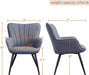 Ergonomic Grey Accent Armchair with Metal Legs