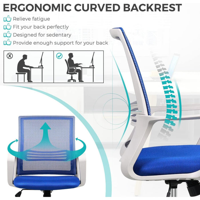 Pink Ergonomic Office Chair with Wheels and Support