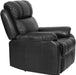 Recliner Chair Leather Sofa Recliner Couch Manual Reclining Home Theater Seating Manual Recliner Motion for Living Room Furniture (Three Seat, Black)