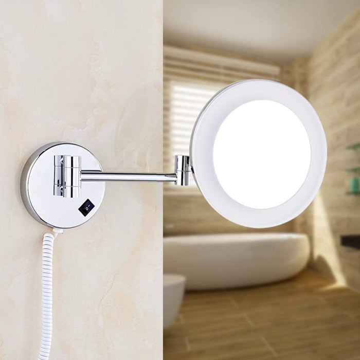 Bathroom Wall-Mounted Acrylic Foldable Retractable Magnifying Mirror