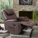 Swivel Rocker Recliner W/Massage, Heat, Remote, Cup Holders, Brown