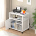 Modern White Rolling File Cabinet with USB Port