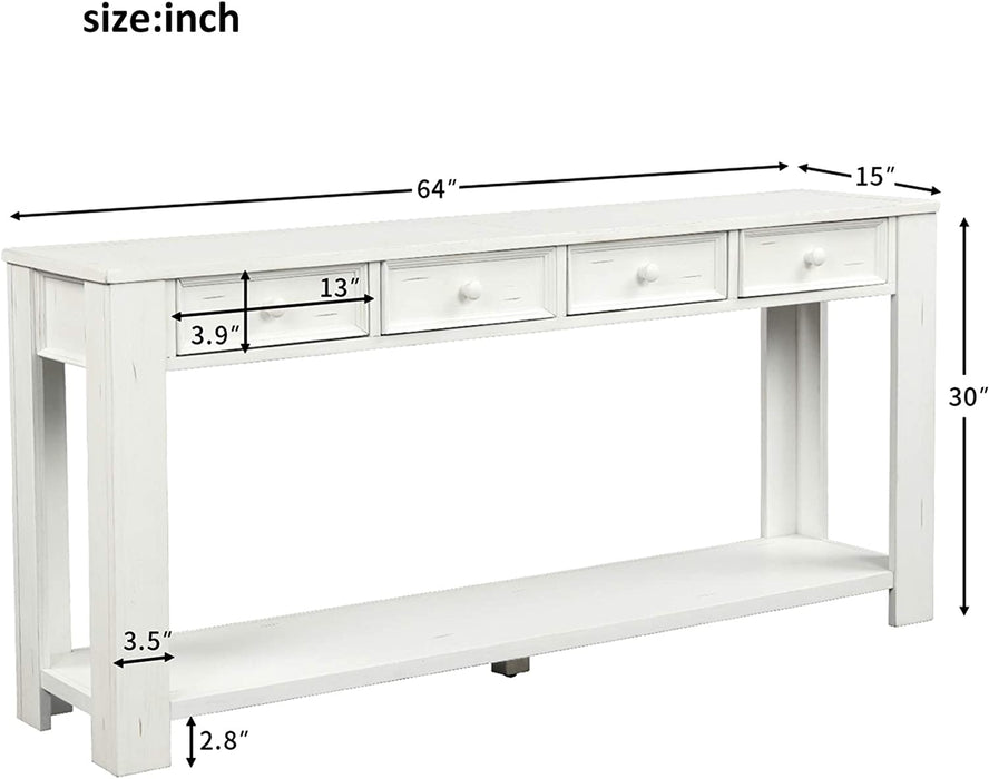 Easy Assembly 64″ Console Table with Drawers