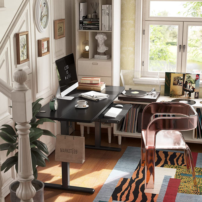 Adjustable Electric Standing Desk with Keyboard Tray