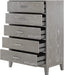 Grey Grain Wooden Storage Cabinet with 6 Drawers