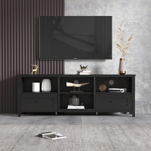 Wooden TV Stand with Storage for Large Tvs