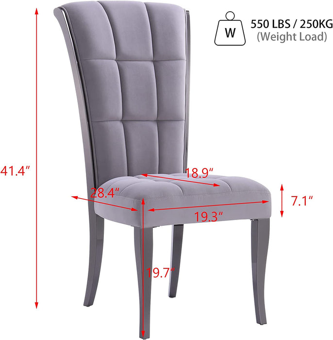 Elegant Velvet High Back Dining Chairs Set of 8