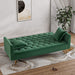 Green Velvet Sofa Bed with Adjustable Backrest