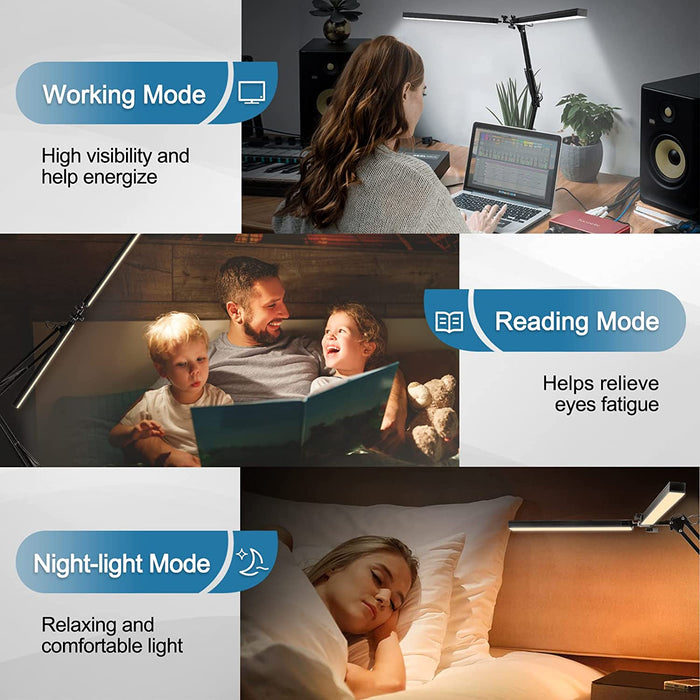 Swing Arm LED Desk Lamp - Eye-Caring