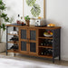 Wine Bar Cabinet with Wine Rack & Cupboard