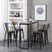 High Back Metal Barstools Set of 4, Wooden Seat