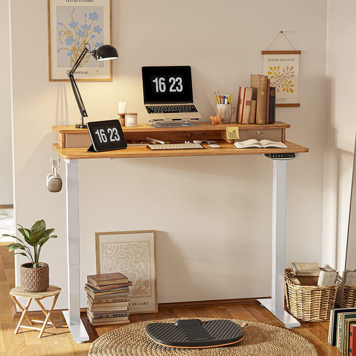 Electric Sit Stand Desk with Storage Drawers