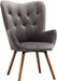 Gray Velvet Tufted Accent Chair by Roundhill Furniture