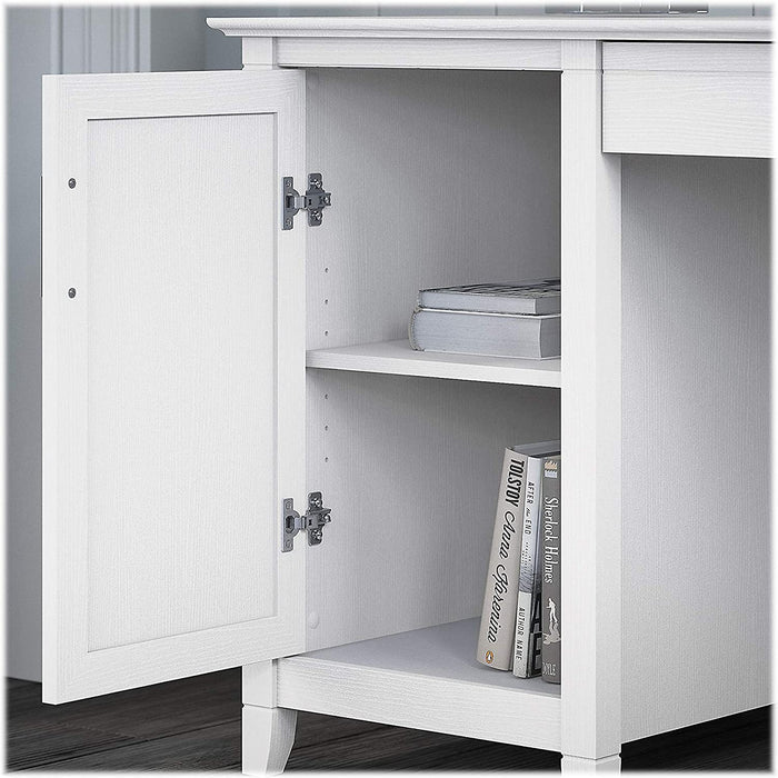 Key West Computer Desk with 2 Drawer Lateral File Cabinet, Pure White Oak