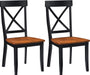Black/Oak Pair of Dining Chairs