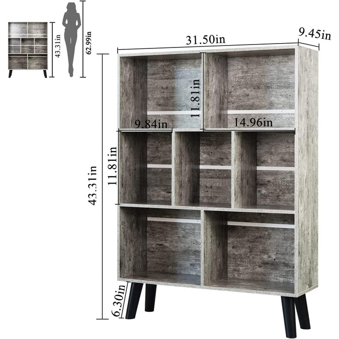 Modern Grey Bookshelf for Small Spaces