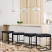 Black Backless Counter Height Barstools, Set of 4