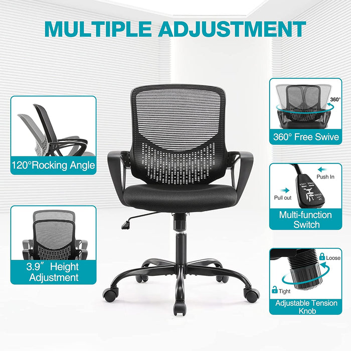 Ergonomic Office Chair with Lumbar Support and Wheels