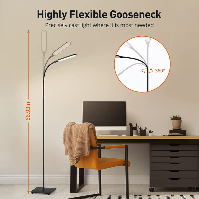 LED Floor Lamp with Adjustable Gooseneck