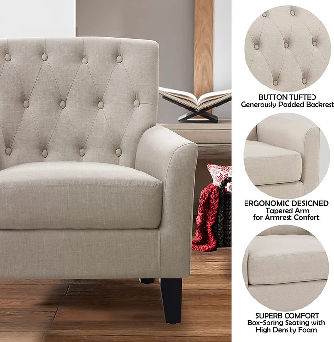 Comfy Beige Accent Chairs for Small Spaces