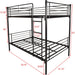 Twin Metal Bunk Bed W/ Guardrail & Storage, Black