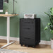 Black Mobile File Cabinet with 3 Drawers