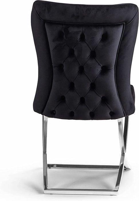Royal Collection Dining Chair, Set of 6, Black/Silver